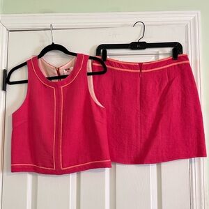 JB by Julie Brown Pink Two-Piece Set with Orange Trim